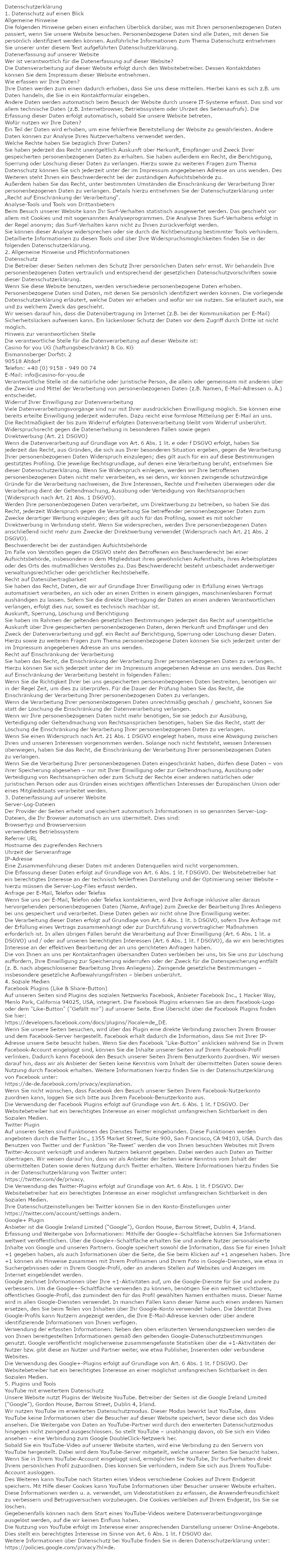 Datenschutz